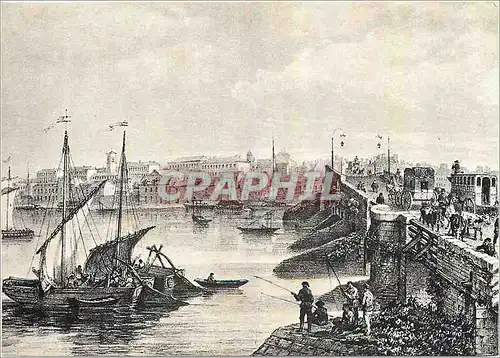 Cartes postales moderne Nantes Autrefois L'Ancien pont de Pirmil a l'arriere plan Saint Jacques