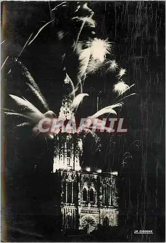 Cartes postales moderne Strasbourg (Bas Rhin la cathedrale illlimunee