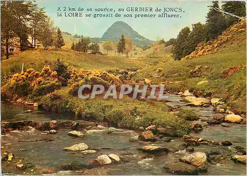 Moderne Karte Les grands paysages du vivarais Le Mont Gerbier de Jonc La Loire et son premier affluent au fond