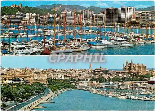 Cartes postales moderne Palma de Mallorca Dos aspectos de la bahia