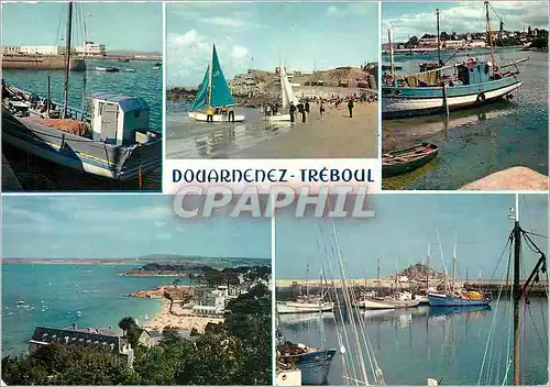 Cartes postales moderne Bretagne (Finistere) Le Port de Douarnenez et les plages de Treboul