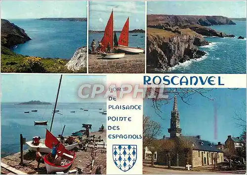 Cartes postales moderne Bretagne (Finistere) Roscanvel Le port de plaisance et la pointe des Espagnols