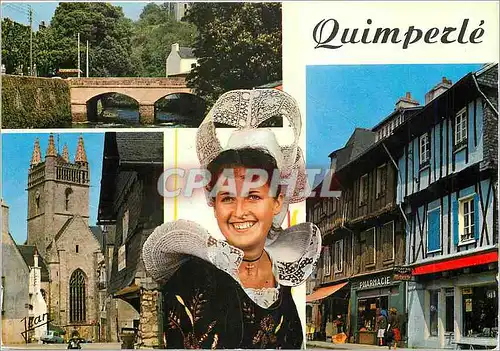 Cartes postales moderne Bretagne (Finistere) Quimperle Costume  et qulques vues de la Ville