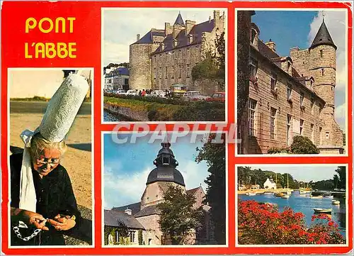 Cartes postales moderne Couleurs de Bretagne Le Chateau des Barons du Ponts l'eglise des Carmes et le port Folklore