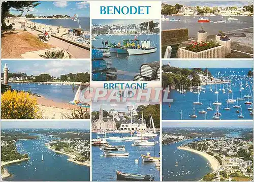 Moderne Karte Bretagne pittoresqueL'estuaire de l'Odel et le port de Ste Marine Benodet