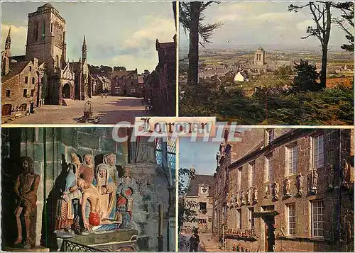 Cartes postales moderne Bretagne Locronan (Finistere) La place son vieux puits et l'eglise