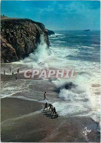 Moderne Karte Bretagne presqu'ile de Quiberon Les Vagues de la Cote Sauvage