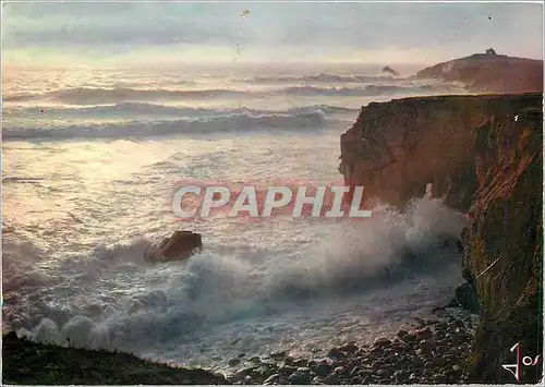 Moderne Karte Bretagne presqu'ile de Quiberon (Morbihan) Tempete sur la Cote sauvage