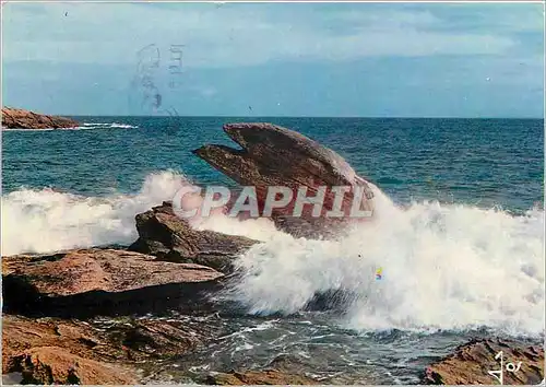 Moderne Karte Bretagne presqu'ile de Quiberon L'Aigle un jour de tempete