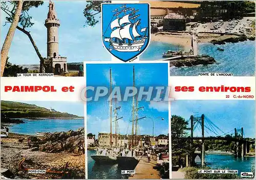 Cartes postales moderne Paimpol La Tour de Kerroch Pointe de l'Arcouet Pors Even Le port Le pont sur le Trieux