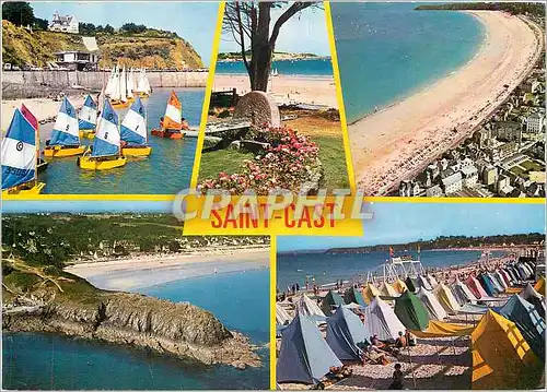 Cartes postales moderne Bretagne Saint Cast L'ecole de voile  la plage et la pointe de la Garde