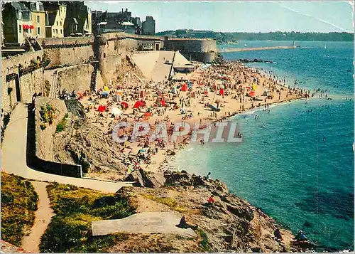 Cartes postales moderne Bretagne Saint Malo Les Remparts et la Plage Bonsecours