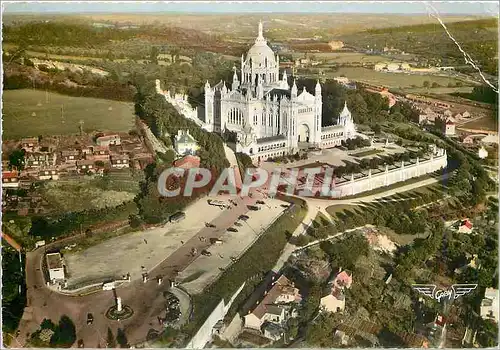 Moderne Karte La France vue du ciel Lisieux (Calvados) La Basilique