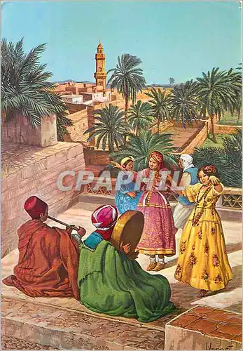 Cartes postales moderne Sud Algerien Repetiton dur la terrasse