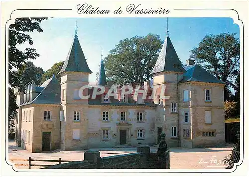 Moderne Karte Chateau de Vassiviere situe sur l'Ille de Vassiviere en Limousin alt 650 m