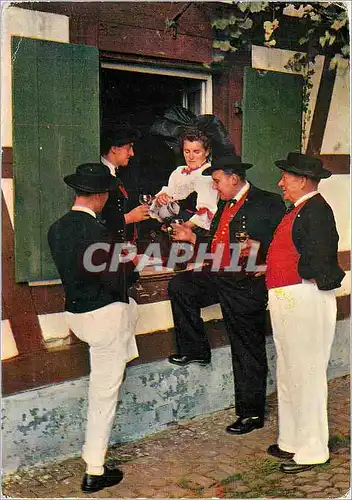 Cartes postales moderne Folklore de France L'Alsace Groupe de Linolsheim (Bas Rhin) Ah le petit vin Blanc