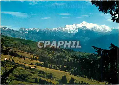 Cartes postales moderne En haute Savoie Aux enviros de Morzine et d'Avoriaz le Mont Blanc vu depuis le col de la Jouxpla