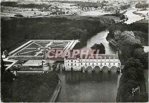 Cartes postales moderne En avion au dessus des chateau de la Loire Chenonceaux (I et L) facade Ouest