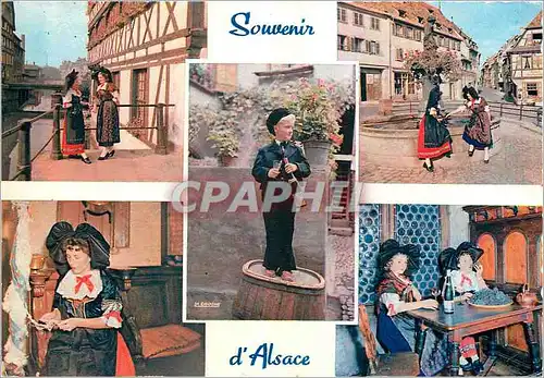 Cartes postales moderne Souvenir de l'Alsace Folklore