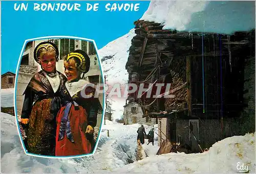 Moderne Karte Images de Chez nous Petites Savoyardes Vieux Chalet sous la neige