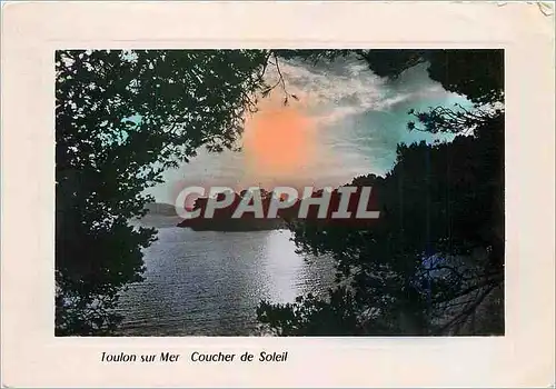 Cartes postales moderne Toulon susr Mer Coucher de Soleil