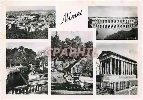 Cartes postales moderne Nimes (Gard) Le Jardin de la Fontaine Vue generale les arenes la Maison Carree