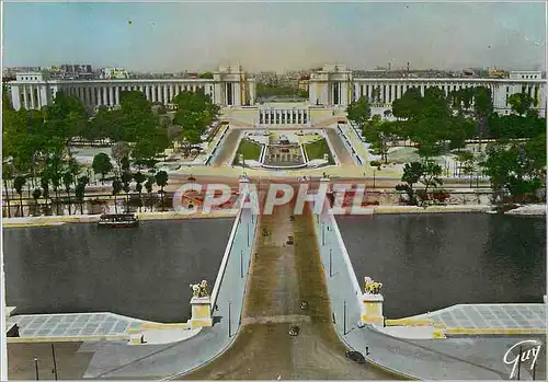 Moderne Karte Paris et ses Merveilles le pont d'Iena et les jardin du Palais de Chaillot