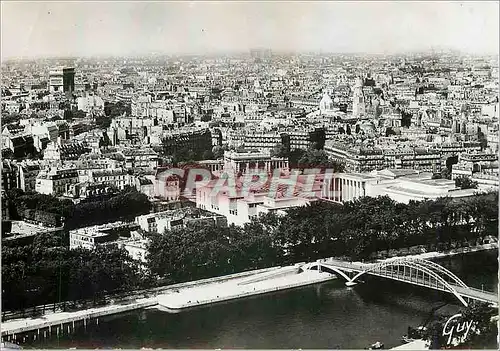 Moderne Karte Paris et ses Merveilles Panorama sur Paris pris de la Tour Eiffel