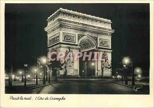 Cartes postales moderne Paris la nuit L'arc de triomphe