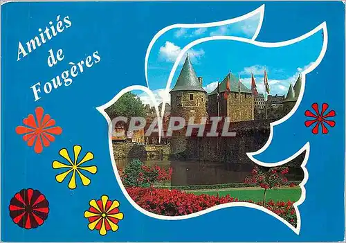 Moderne Karte Fougeres (Ille et Vilaine) L'Entree du Chateau et l'etang de Couarde