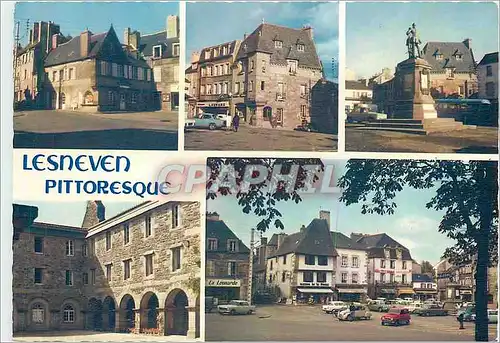 Moderne Karte La Bretagne en couleurs Lesneven (Finistere) Quelque coins pittoresqus les vieilles maisons et l