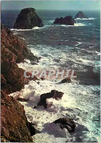 Moderne Karte La Bretagne en couleurs Camaret Tempete de vent d'est sur les Tas de PoisDITE93