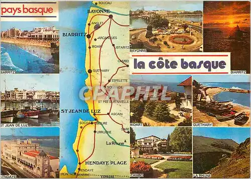Cartes postales moderne La Cote Basque Biarritz St Jean de Luz Hendaye Bayonne Bidart Guethary Cambo La Rhune