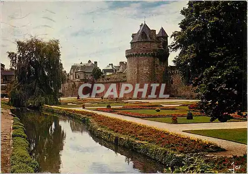 Cartes postales moderne La Bretagne en Coulerus Vannes Les jardins au pieds des remparts