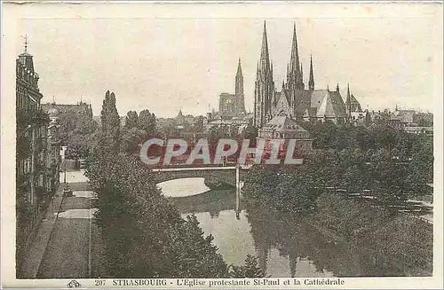 Cartes postales moderne Strasbourg L'Egise protestante St Paul et la Cathedrale