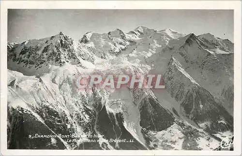 Moderne Karte Chamonix Mont Blanc en hiver le Mont Blanc Bdu Brevent