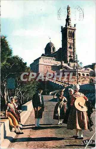 Cartes postales moderne Marseille Notre Dame de la Garde Costumes Marseillais Folklore