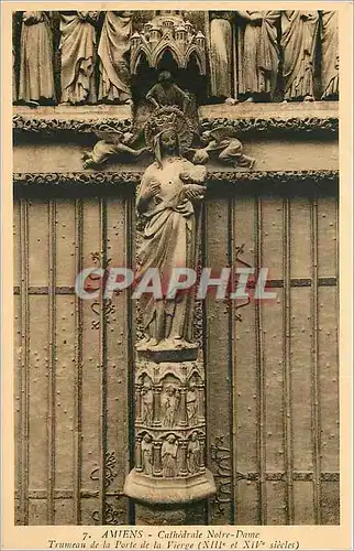Cartes postales Amiens Cathedrale N D Trimeau de la Porte de la Vierge (XIIIe et XIVe s)
