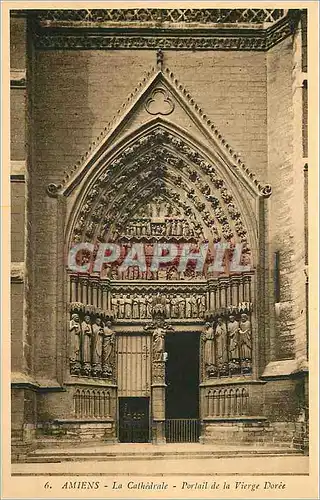 Cartes postales Amiens la Cathedrale Portail de la Vierge Doree