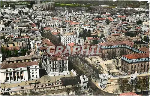 Moderne Karte En avion au dessus de Avignon (Vaucluse) Vue generale