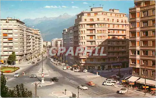 Moderne Karte Les Alpes en coueurs naturelles Grenoble