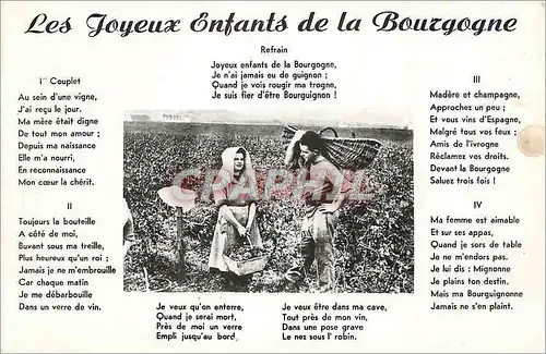 Cartes postales moderne En Vendanges Bourgogne Folklore