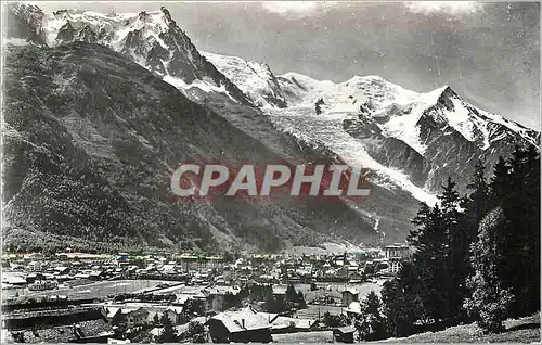 Moderne Karte Chamonix Mont Blanc et Aiguille du Midi