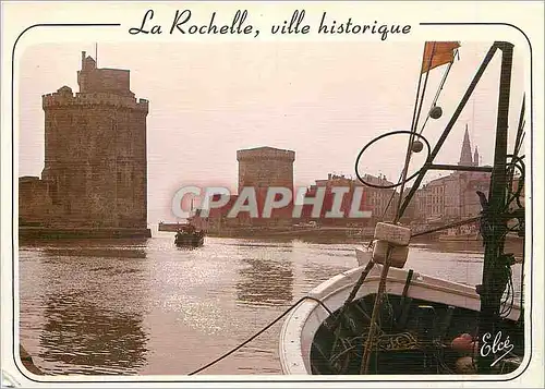 Cartes postales moderne La Rochelle le port la tour St Nicolas XIVe s et la tour de la chaine