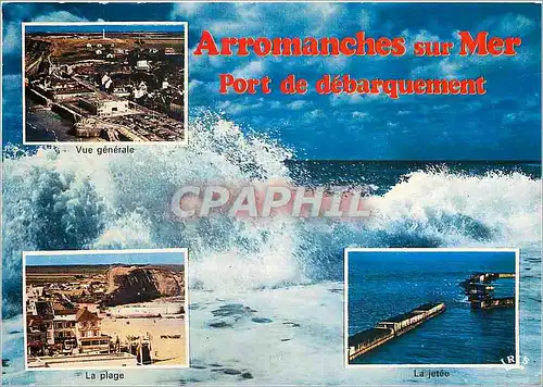 Cartes postales moderne Arromanches sur mer (Calvados) Vue generale la plage la jetee