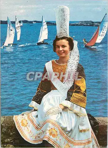 Cartes postales moderne Couleurs de Bretagne Jeune fille en costume bigouden