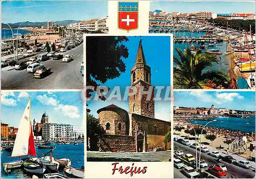 Cartes postales moderne La Cote d'Azur Frejus Le Boulevard de la Liberation Le Port et Frajus Plage le Port
