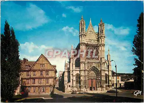 Cartes postales moderne Vernon (Eure) La cathedrale (XII et XIVe s) et le vieux logis