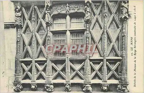 Ansichtskarte AK Le Mans Detail de la Maison de la Reine Berandere construite de 1490