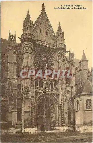 Ansichtskarte AK Senlis (Oise) La Cathedrale Portail Sud